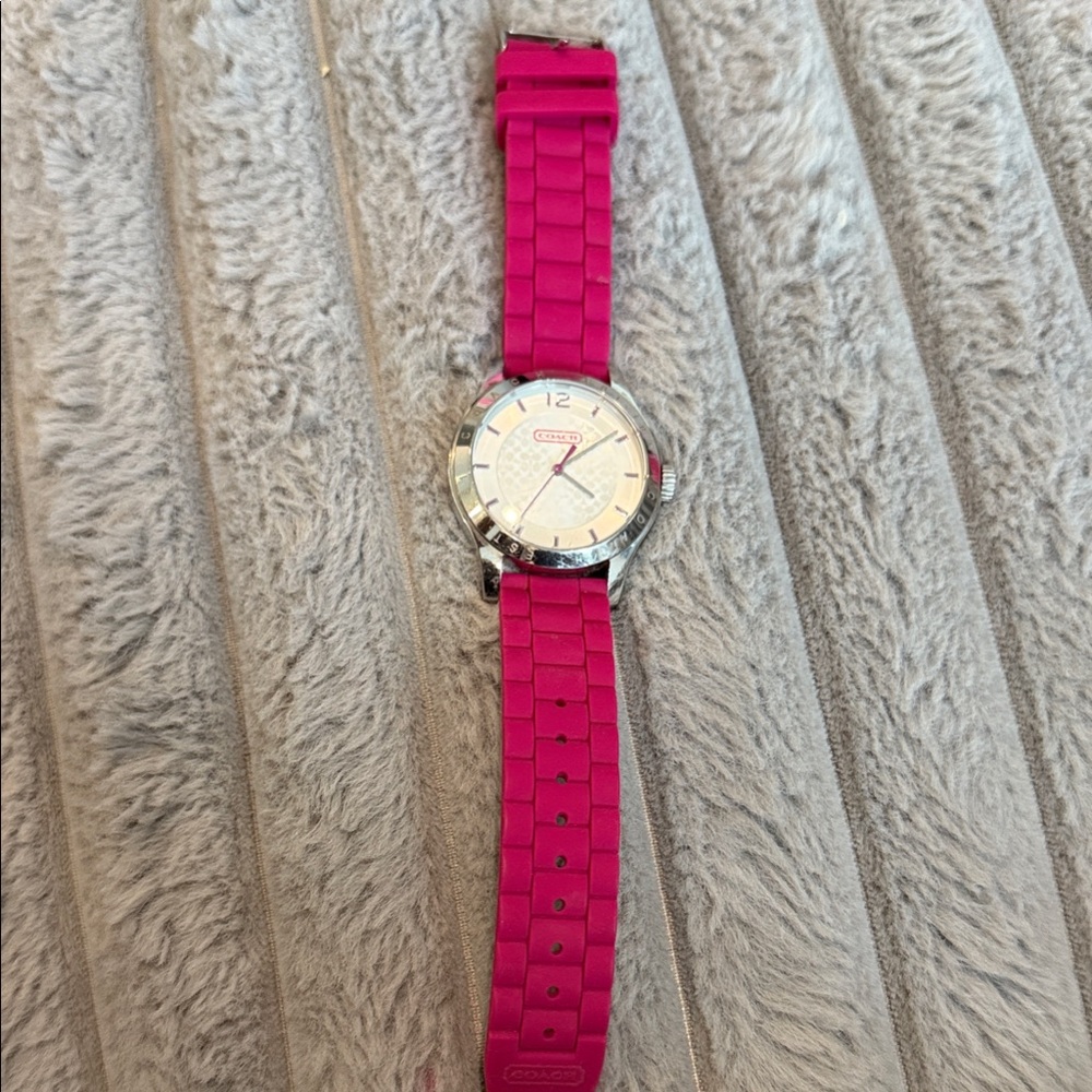 Coach Fuchsia Women's Watch with Silver Accents